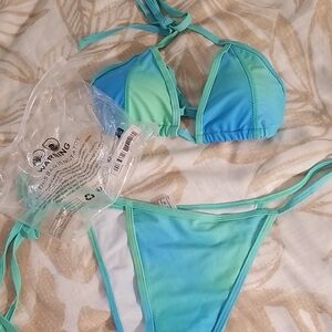 Blue and Green Bikini SetLindo Traje De Bano Nuevo Jovial..